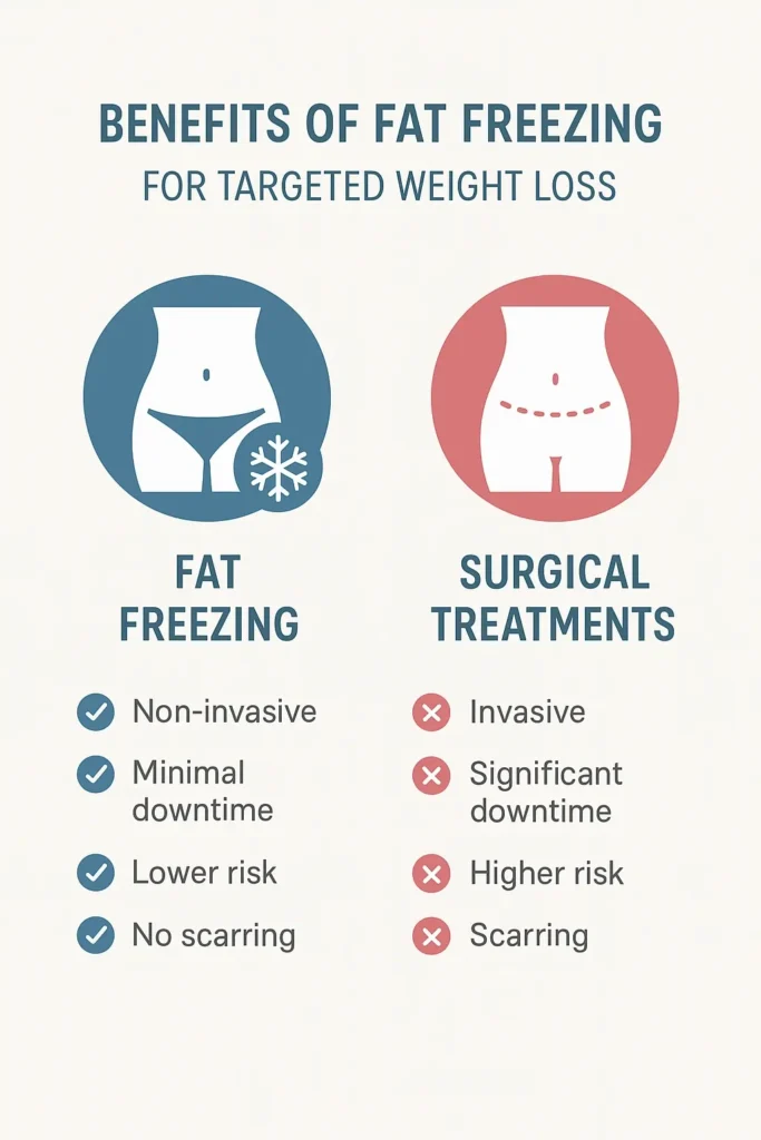 graphic showing the benefits of fat freezing Earls Barton