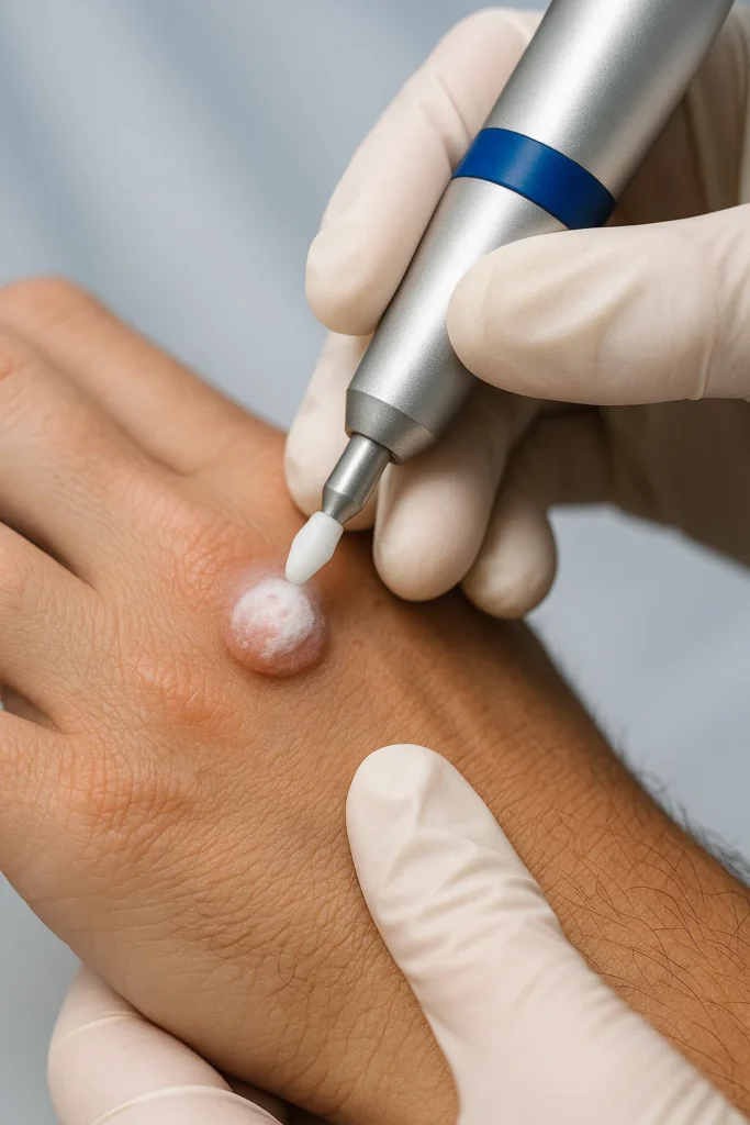 example of wart removal Earls Barton using cryopen