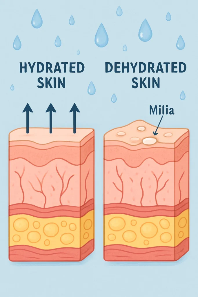 The importance of hydration and milia production Earls Barton