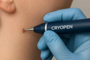 Person receiving skin tag removal Earls Barton