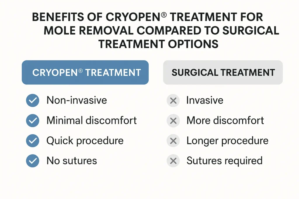 Benefits of facial mole removal Earls Barton - call our team today to book a consultation