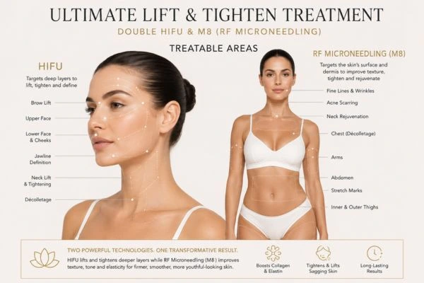 Areas of the body that can be treated - ultimate skin tighten treatment Earls Barton